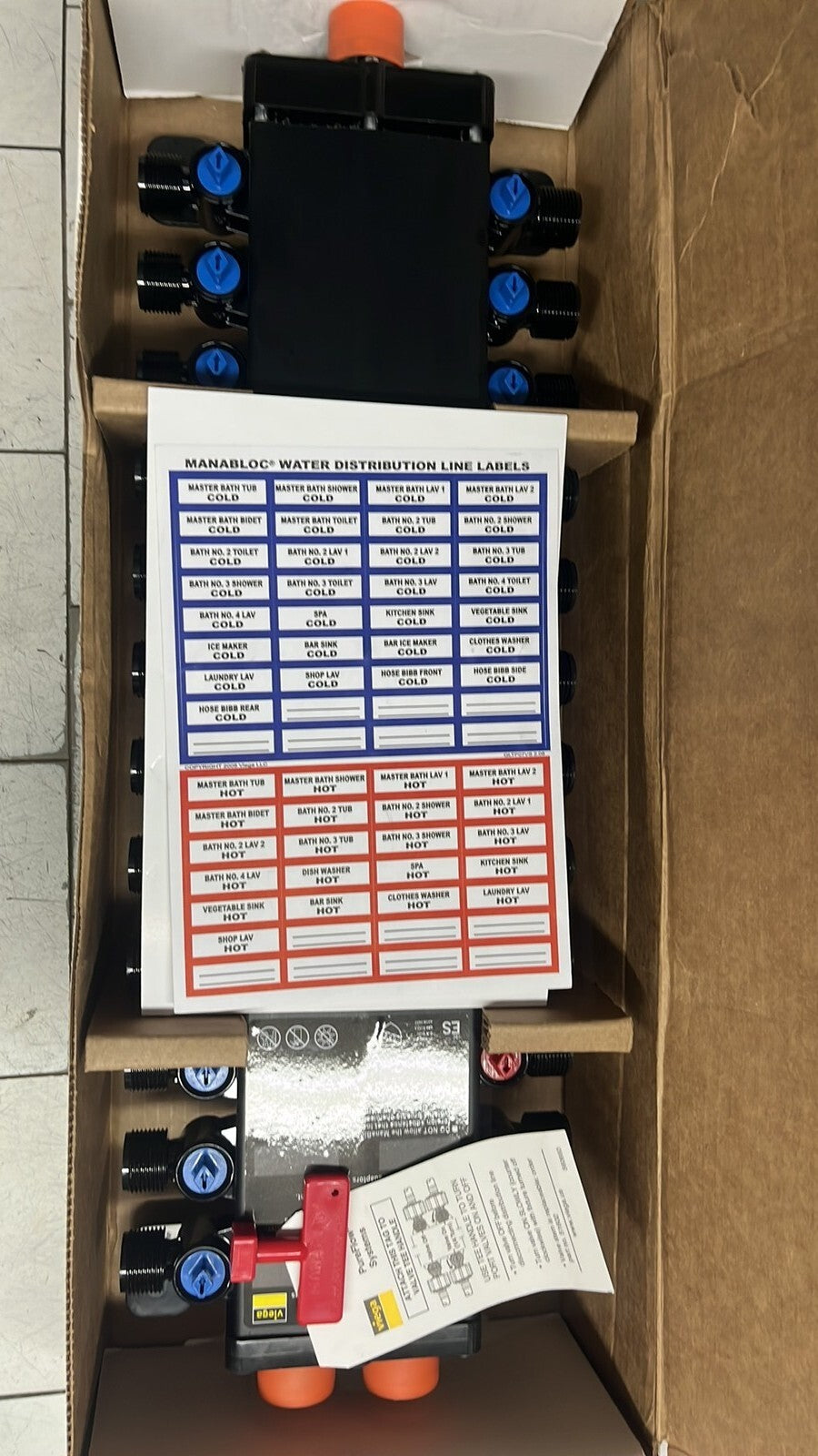 Viega 49620 24 Port MANABLOC port Polysulfone Distribution (9 Hot 15 Cold) New