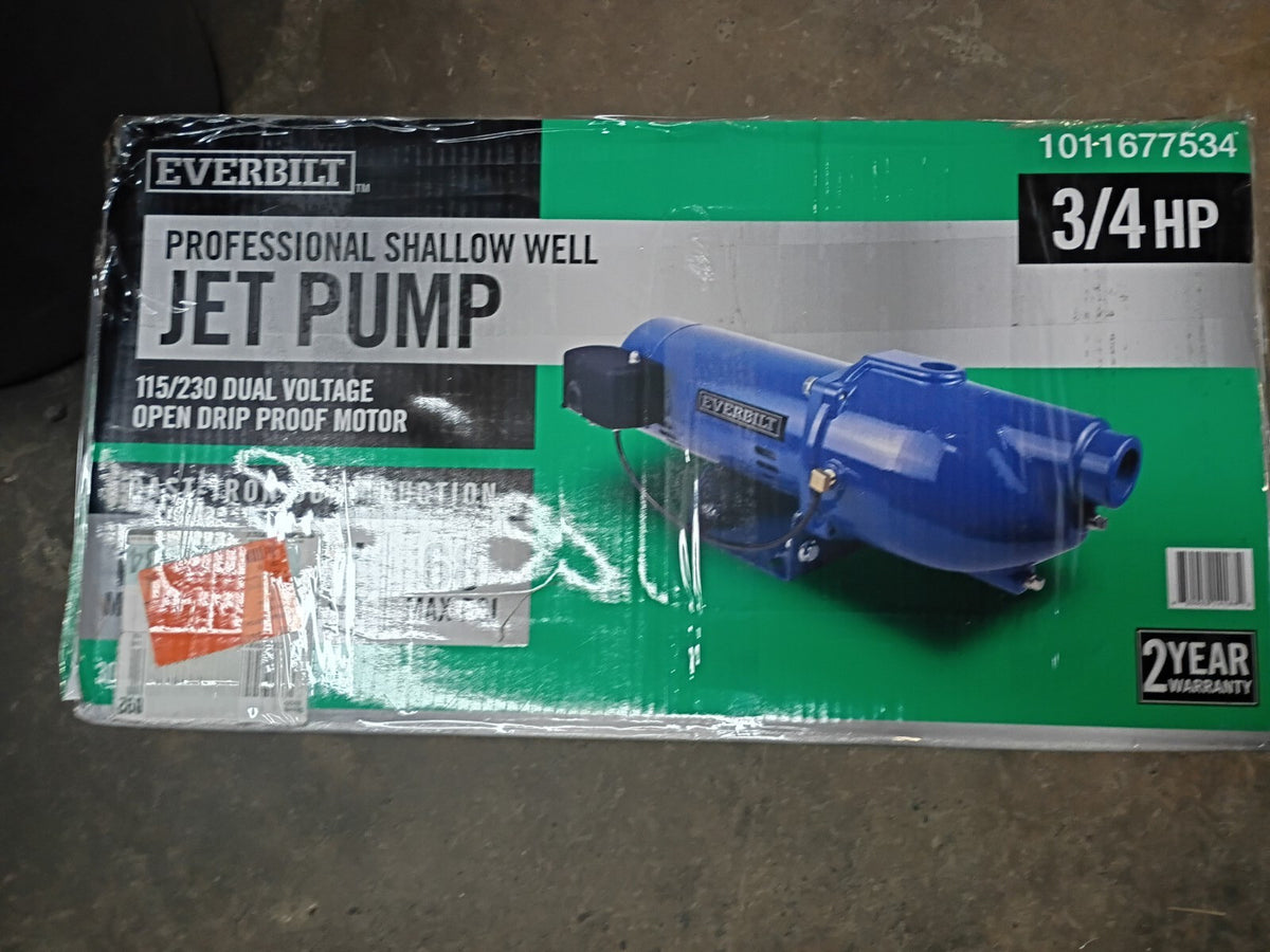 Everbilt HDSWJ7 3/4 HP Cast Iron Shallow Well Jet Pump *For Parts *