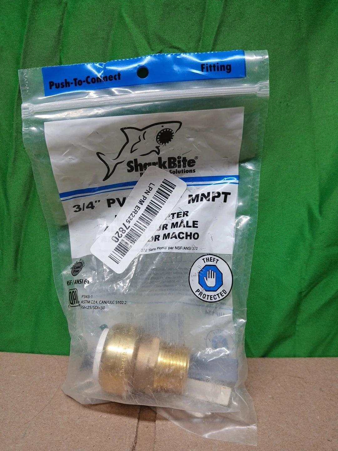 2pck SHARKBITE MALE ADAPTER 3/4" PVC X 3/4" MNPT PUSH-TO-CONNECT BRASS FITTING