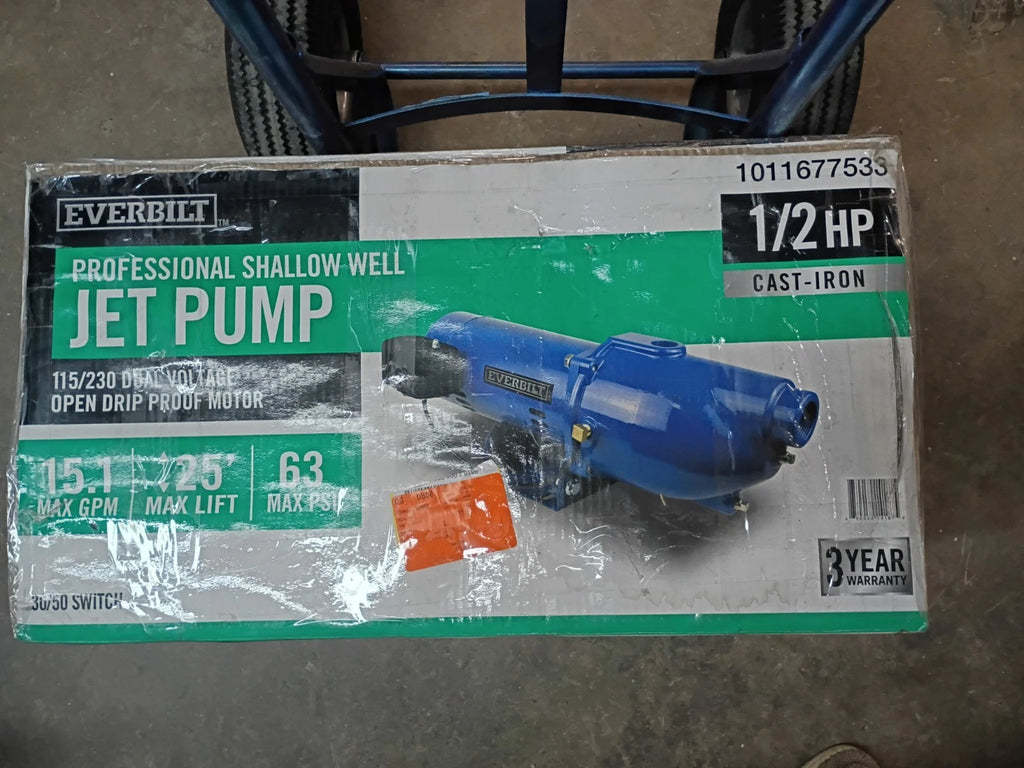 Everbilt HDSWJ5 Shallow Well Jet Pump Cast Iron 1/2HP - FOR PARTS