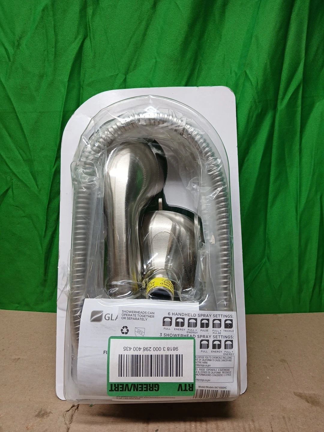 Glacier Bay 6-Spray Hand Shower and Showerhead Combo Kit in Brushed Nickel