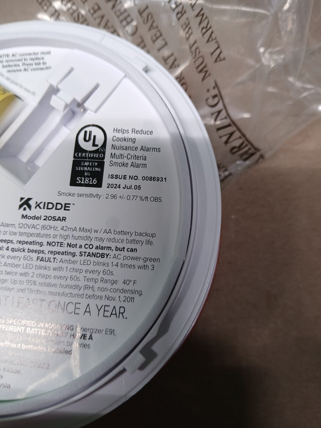 Kidde Smoke Alarm Model 20SAR Hard Wired Detector, battery, 4 Pack NEW OPEN BOX