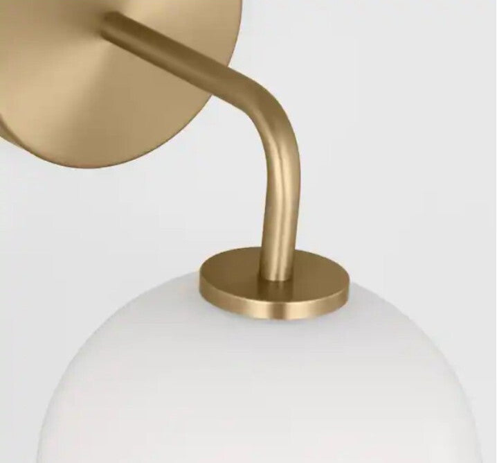 Orley 6.25 in. 1-Light Satin Brass Bathroom Vanity Light Clear Glass Shade OB