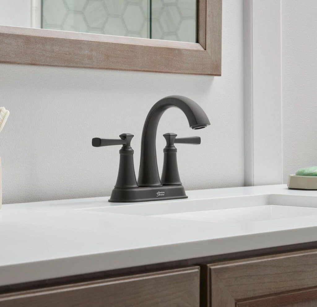 American Standard Rumson 4 in. Centerset 2-Handle Bathroom Faucet in Matte Black