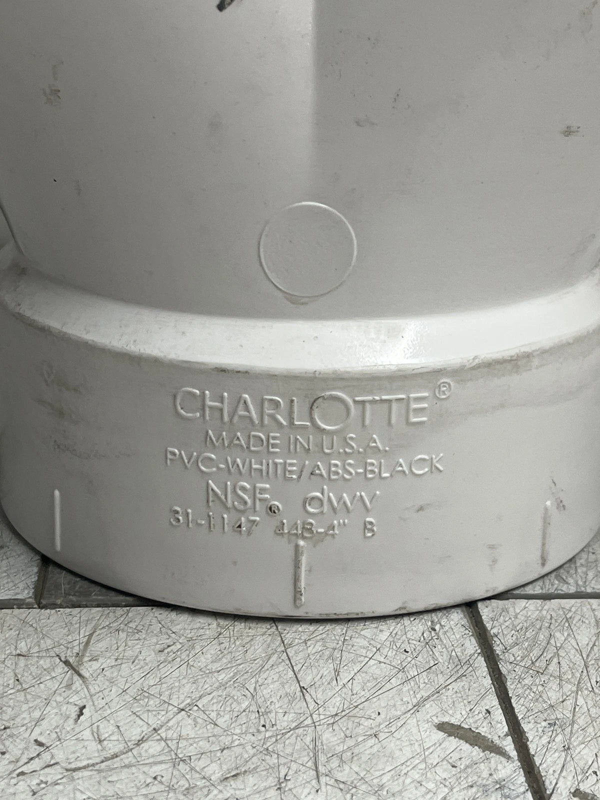 Charlotte Pipe PVC004480800 White 2-Way Cleanout PVC Tee 4" x 4" x 4" Hub Dia.