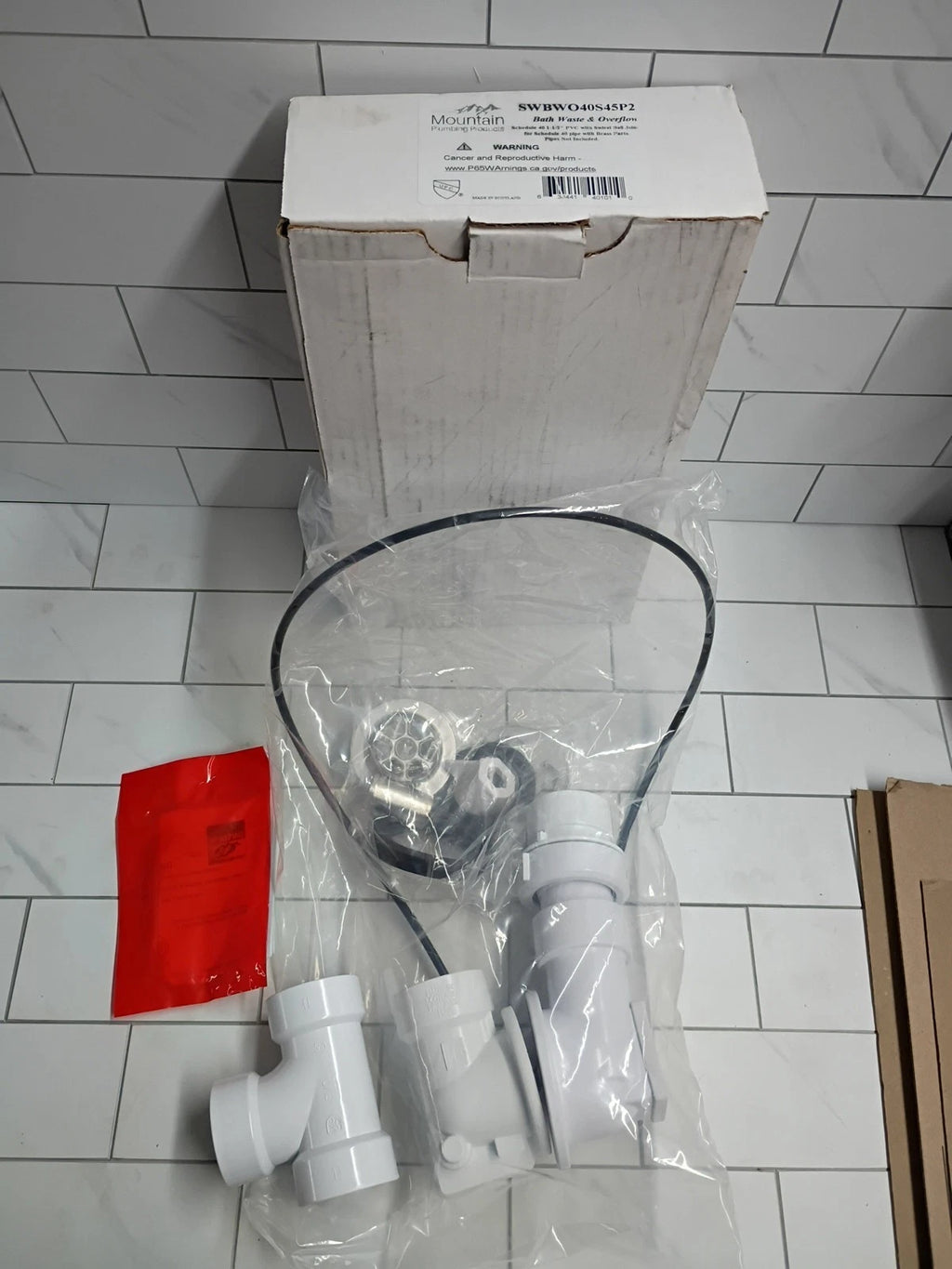 Mountain Plumbing Cable Operated Bath Waste & Overflow Drain PVC Sch 40 New OB