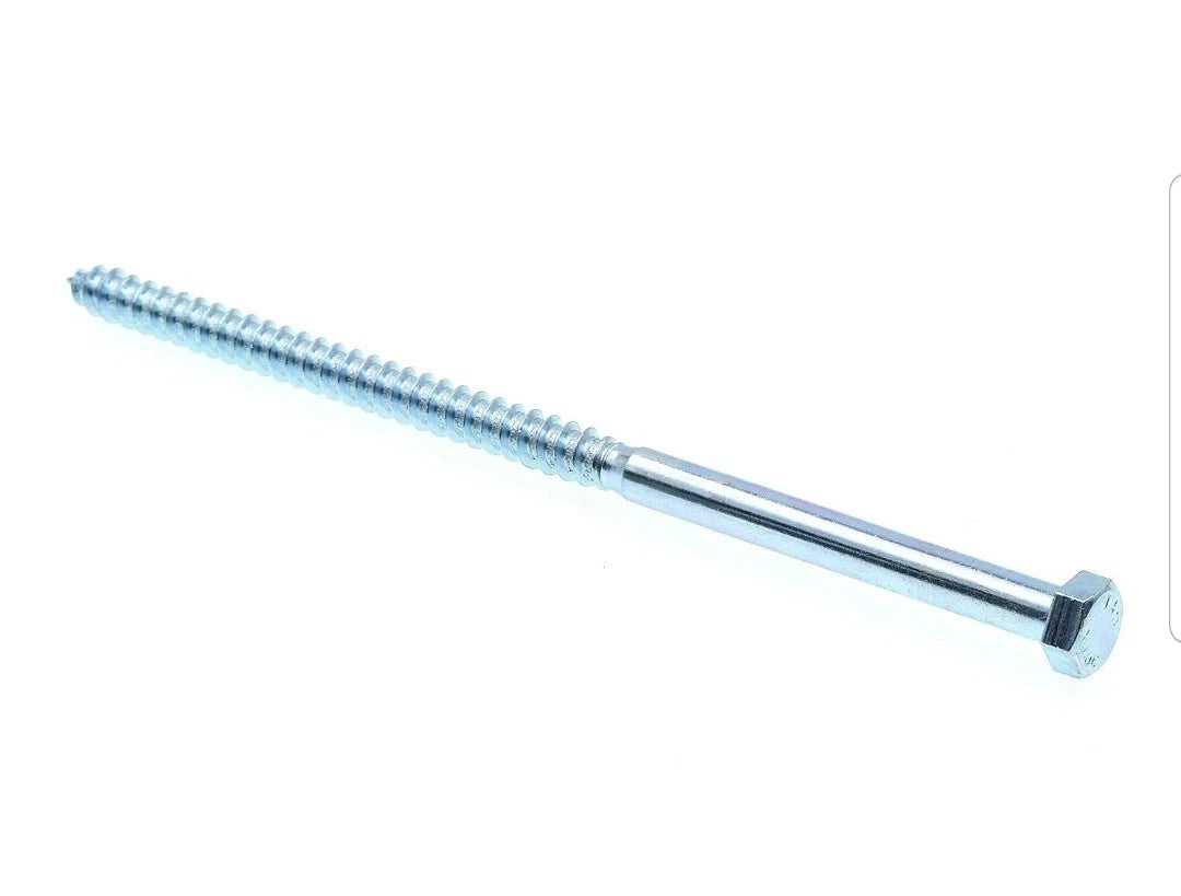 Prime-Line 9056636 Hex Lag Screws 3/8 In. X 8 In. A307 Grade A Zinc Plated St...