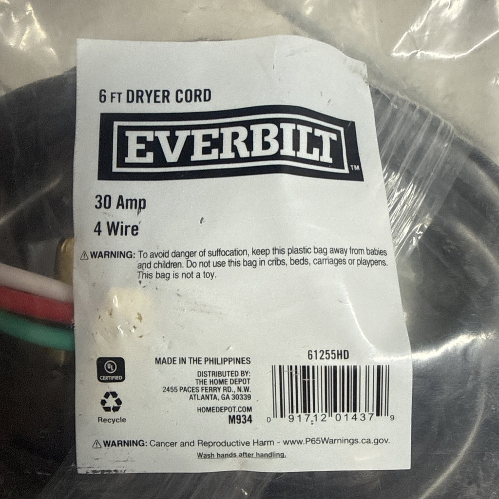 7-PACK Everbilt 61255HD Dryer  Plug 4 Wire Electric 30 Amp Genuine OEM