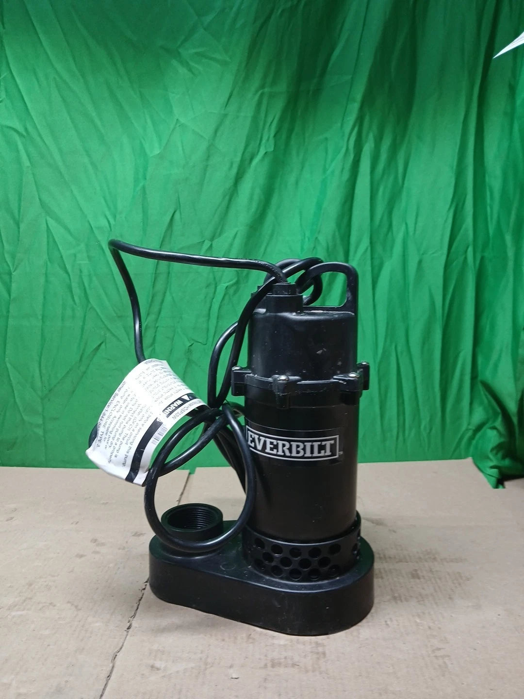 Everbilt 1/3 HP Corrosion Resistant Aluminum Sump Pump w/ Tether Switch Used....