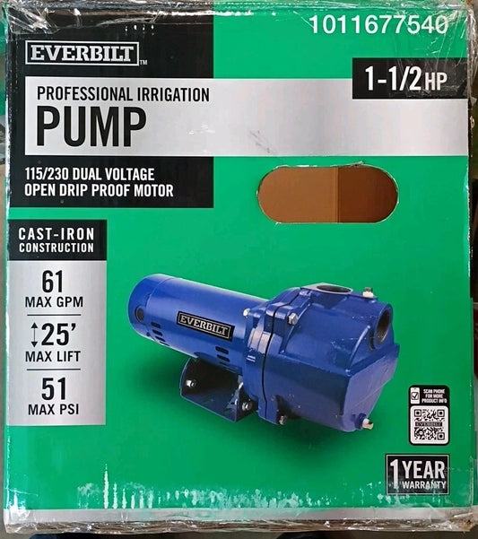 Everbilt 1-1/2 HP Cast Iron Lawn Irrigation Pump 115 /230 Dual Voltage FOR PART.