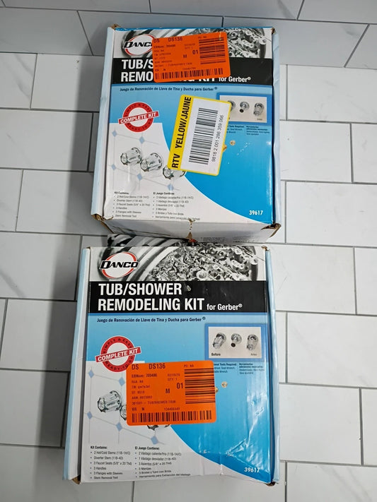 2Pk DANCO 39617 GERBER 3 HANDLE TUB SHOWER FAUCET REMODEL REBUILD FULL KIT Ob