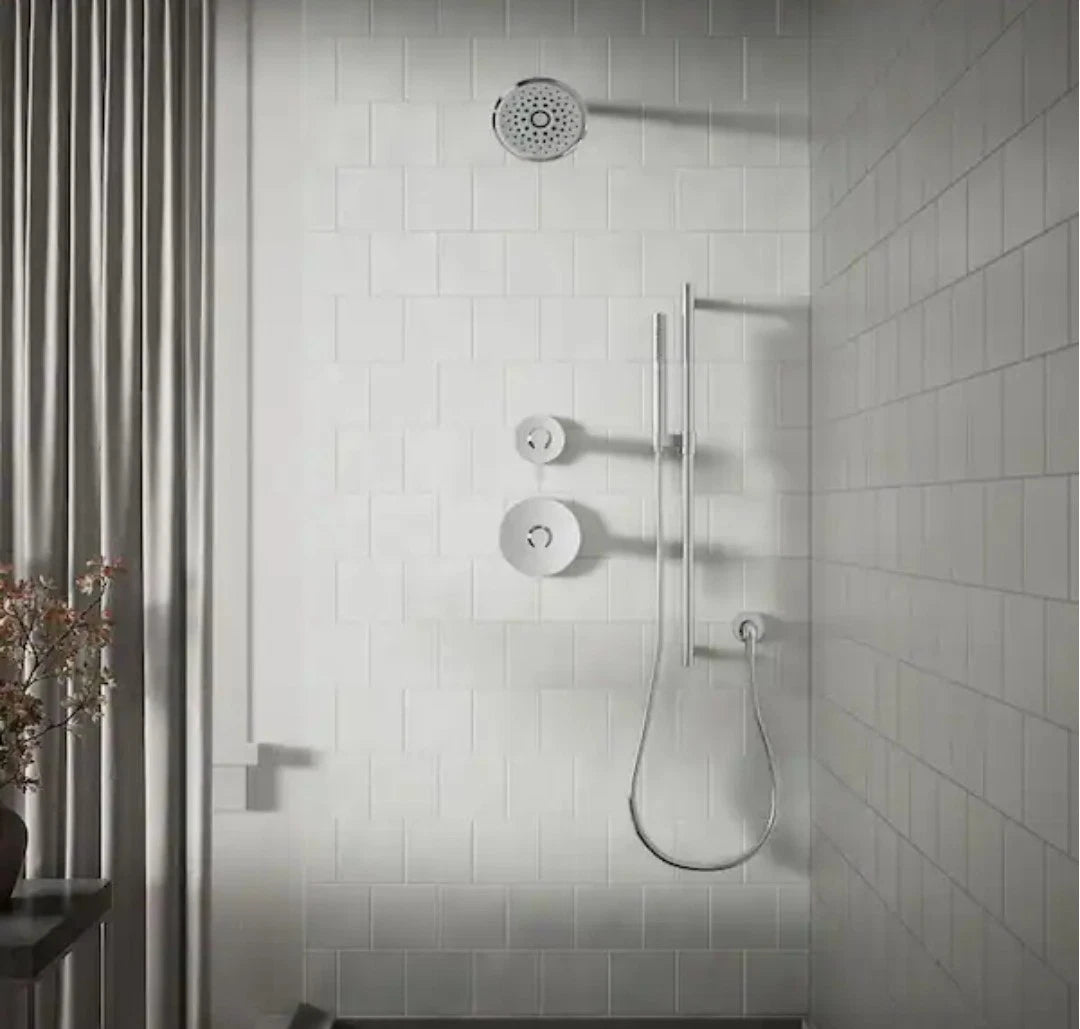 KOHLER Cursiva 3-Spray 6.75 in Wall Mount Fixed Showerhead Polished Chrome NOB