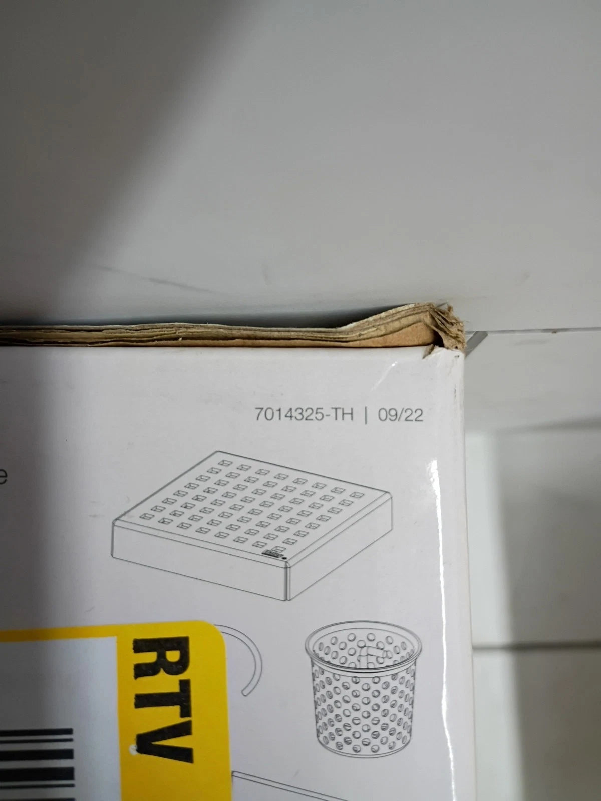 Oatey 7014325-TH Designline 6" x 6" Shower Drains Brushed Gold Square Pattern OB