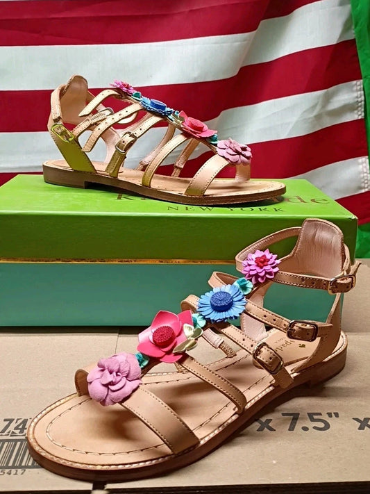 Kate Spade New York Sadia floral embellished sandal 7M Natural Color