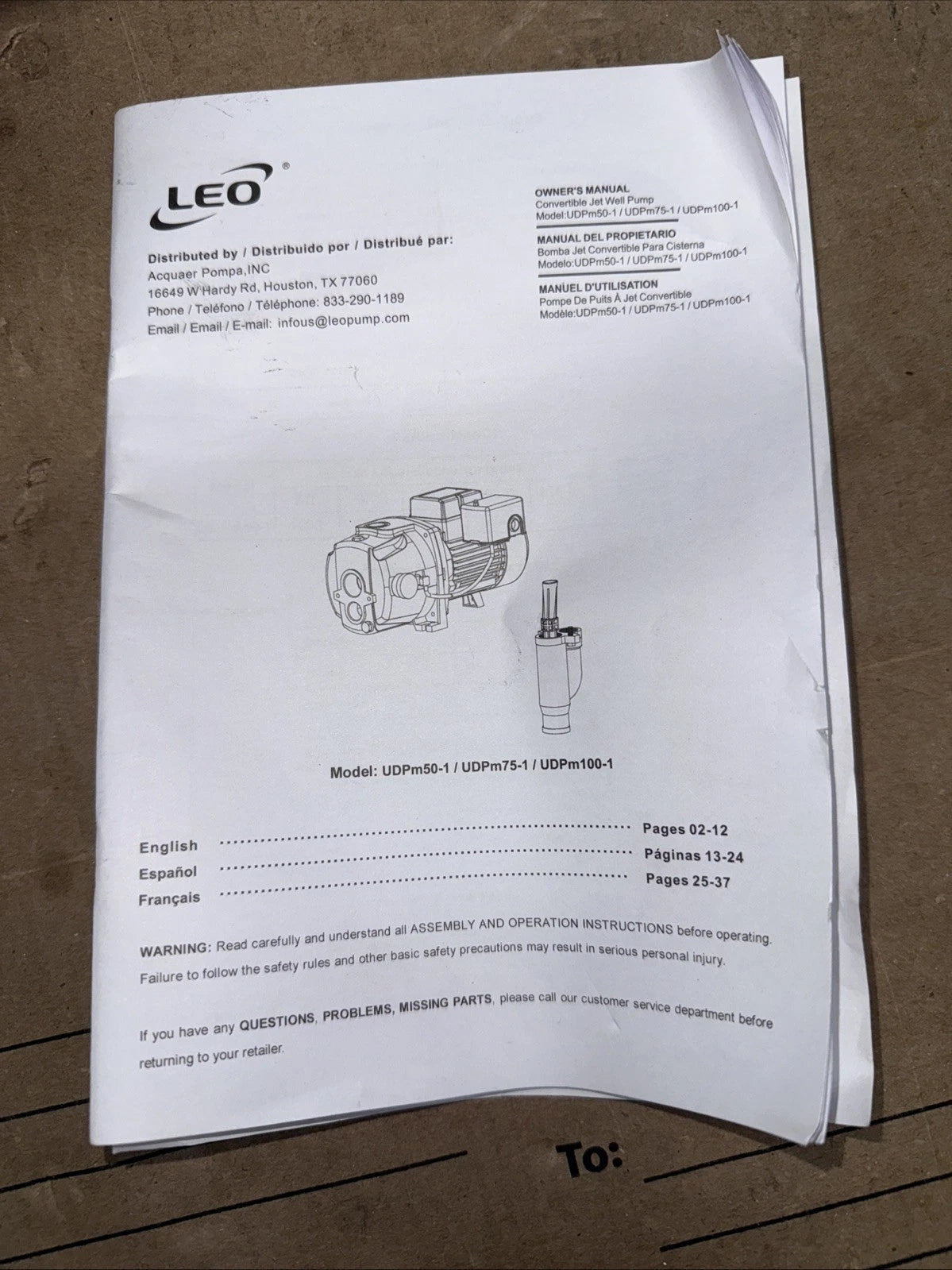 LEO3/4 HP 115/230-Volt Cast Iron Convertible Jet Pump NEW Open Box