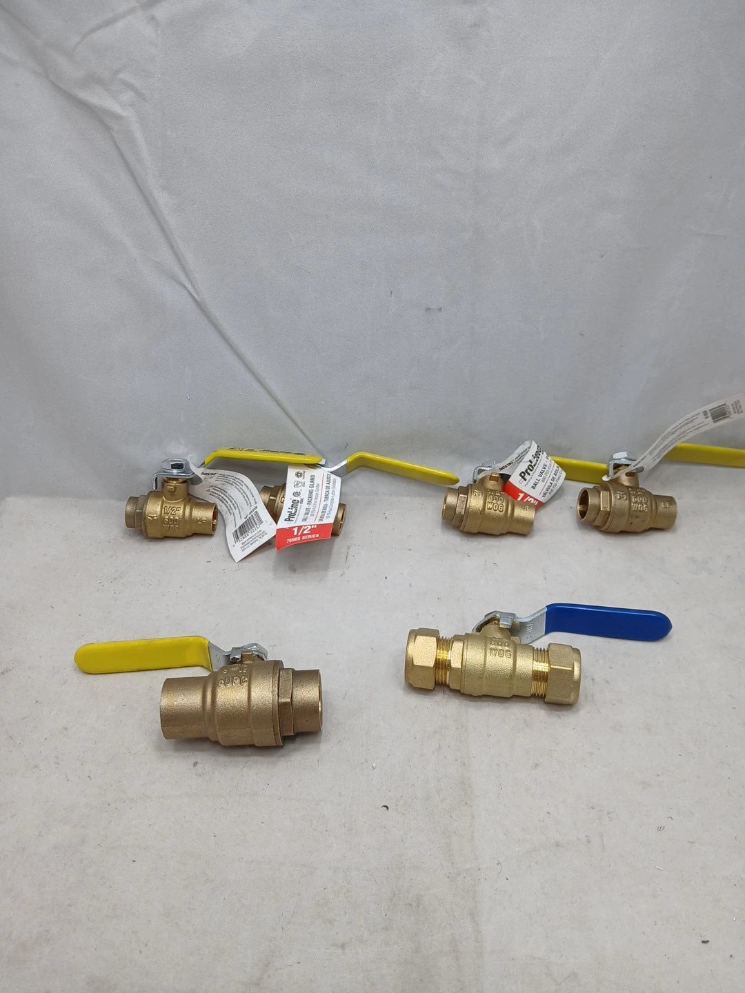 Lot Of 6 Assortment Of Brass Ball Valves, Proline