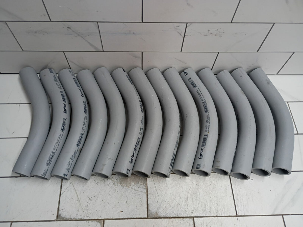 Carlon UA7AF 1 inch PVC Schedule 40 Conduit Elbow Gray 45 Degree Bend Angle