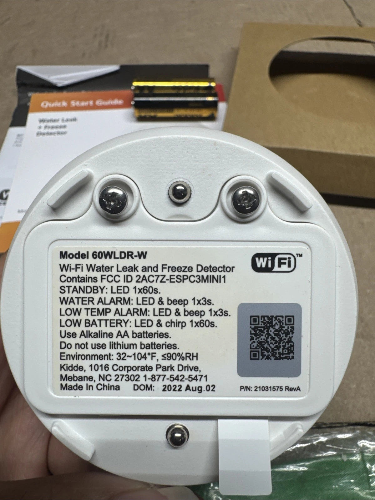 Kidde 3 Pack 60WLDR-W Battery Smart Water Leak Detector &Freeze Alarm, Wi-Fi
