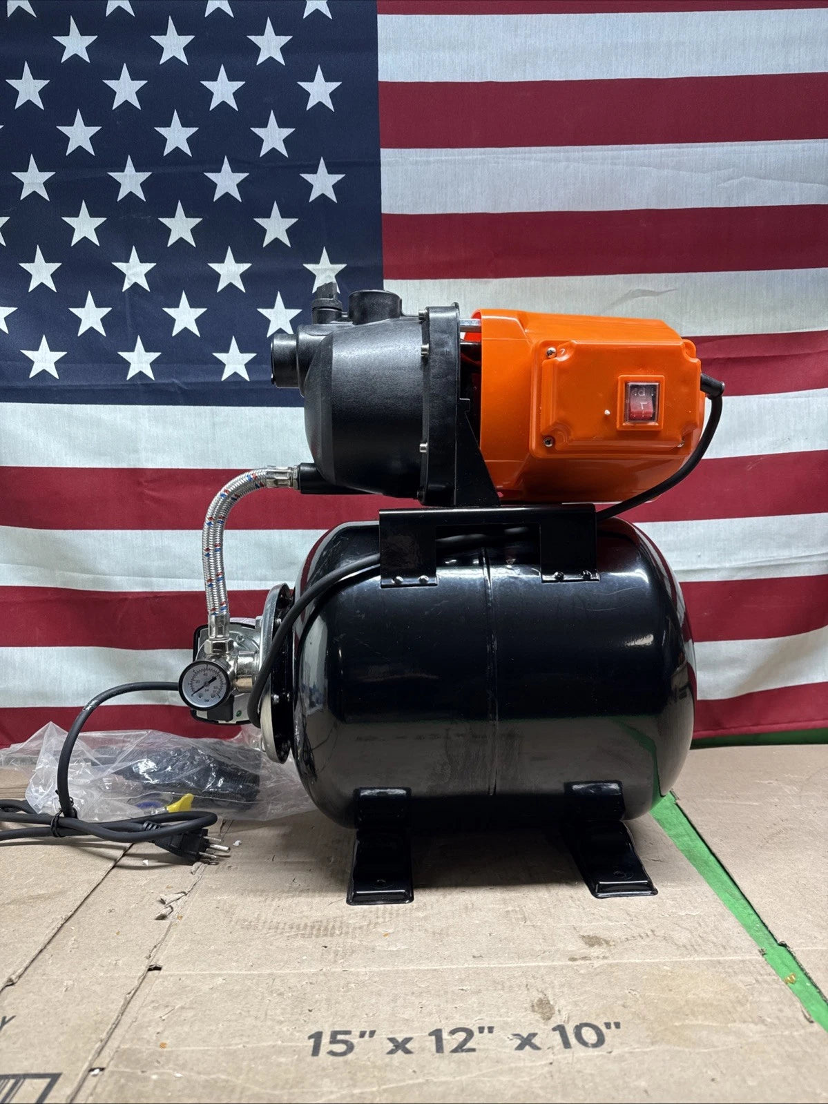 VEVOR 1HP Shallow Well Pump with Pressure Tank 1000GPH Irrigation Booster Pump