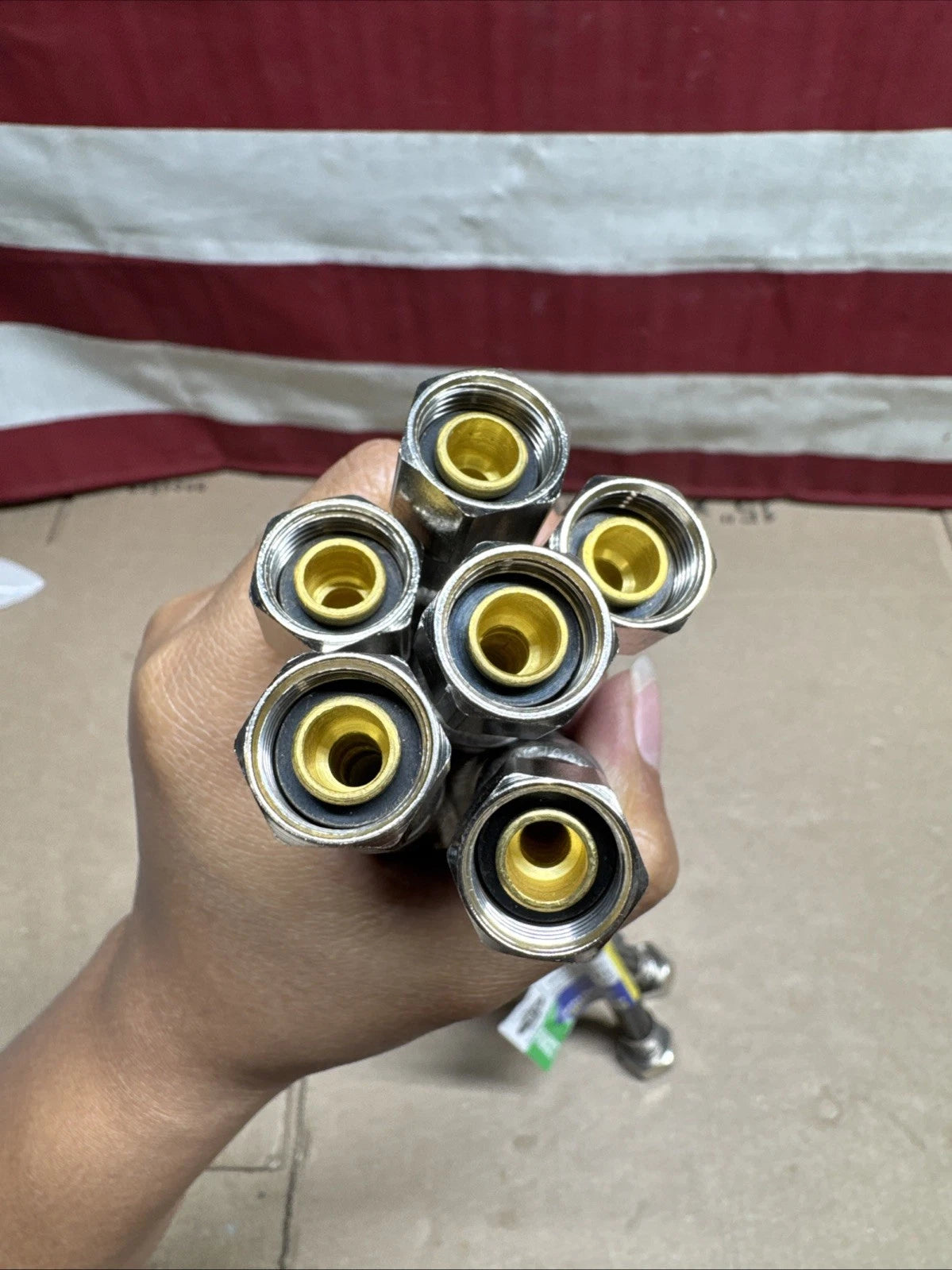 LOT- 6 PC. -1/2 in. IPS x 3/8 in x 16 in. Faucet Hose Connector brass craft.