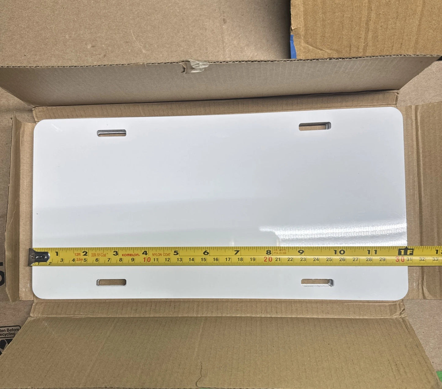 Lot of 15 White Blank Aluminum License Plate Conde Part # MA 1039