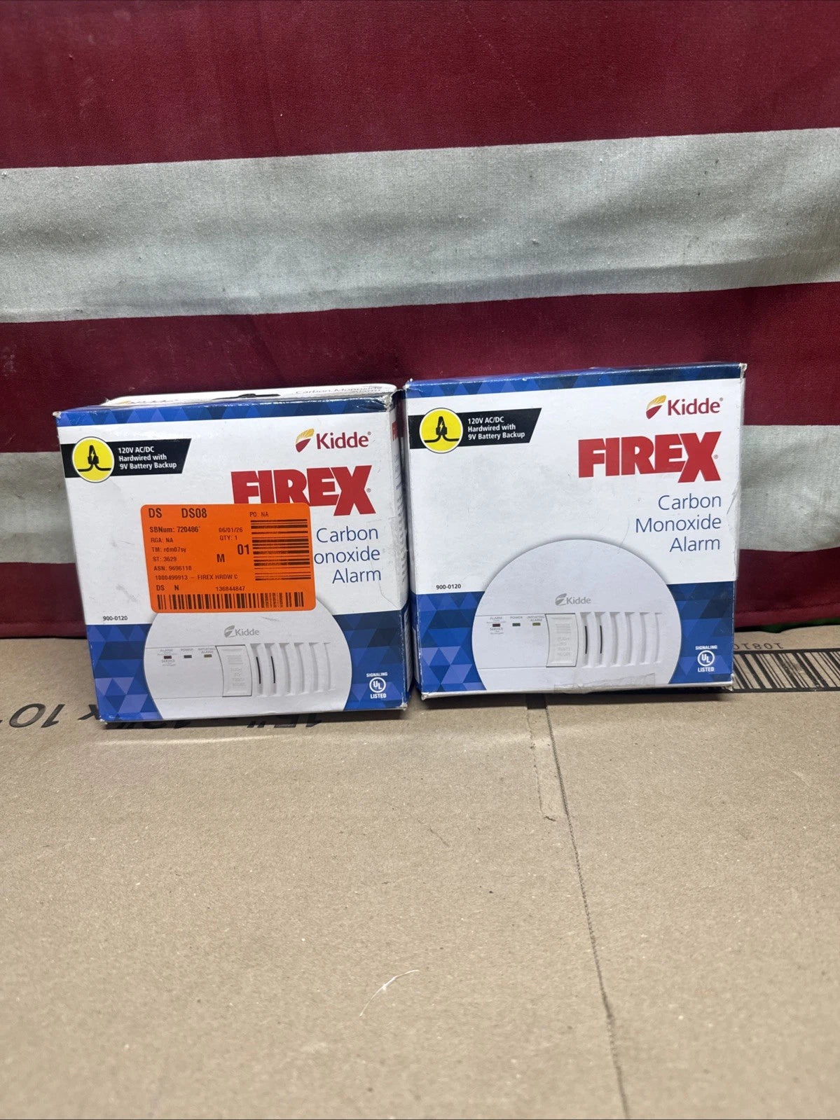 2PK KiddeFireX Hardwired Carbon Monoxide Detector w/ LED Light, Interconnectable