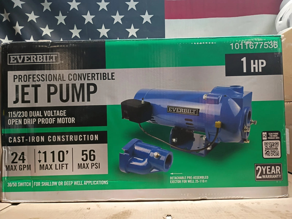 Everbilt HDCWJ10 1HP Professional Convertible Jet Pump NEW OPEN BOX