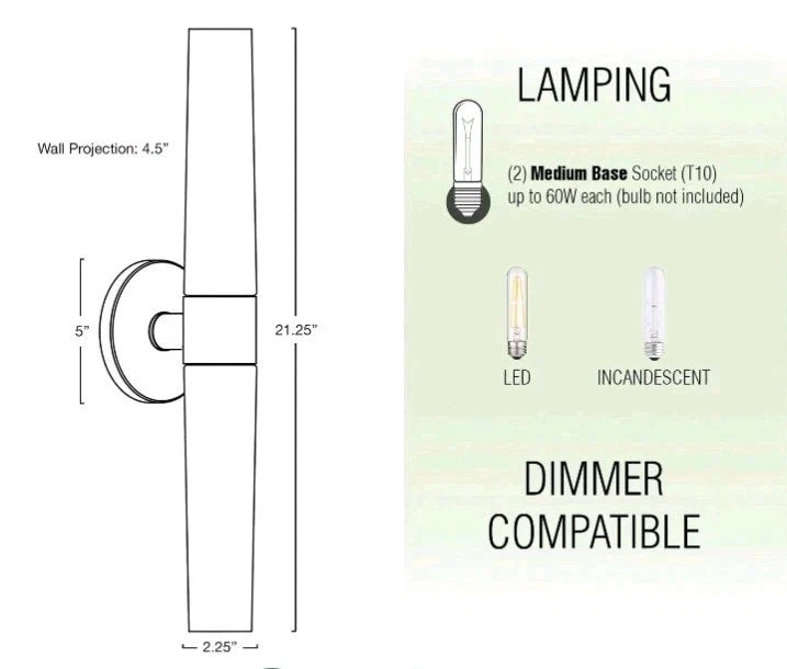 Kira Home Duo 21" Modern Wall Sconce with Frosted Opal Glass Shades for Bathr OB