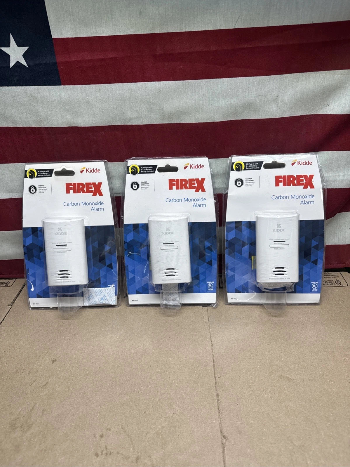 3-Pack Kidde 21027451 Plug In Carbon Monoxide Alarm with Battery Back-Up New