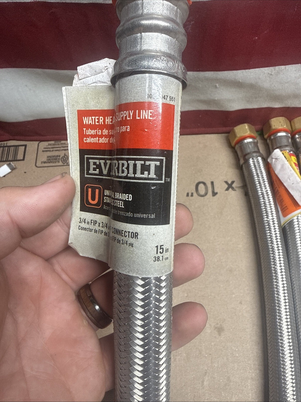 12 Pk Everbilt 3/4" FIP x 3/4" FIP Stainless Steel Water Heater Connectors READ
