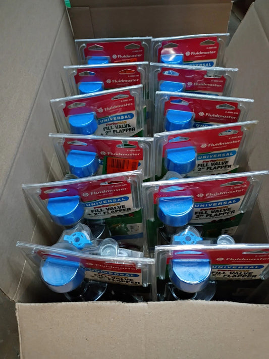 12PK Fluidmaster K-400H-039 Performax Universal Toilet Fill Valve And FlapperKit