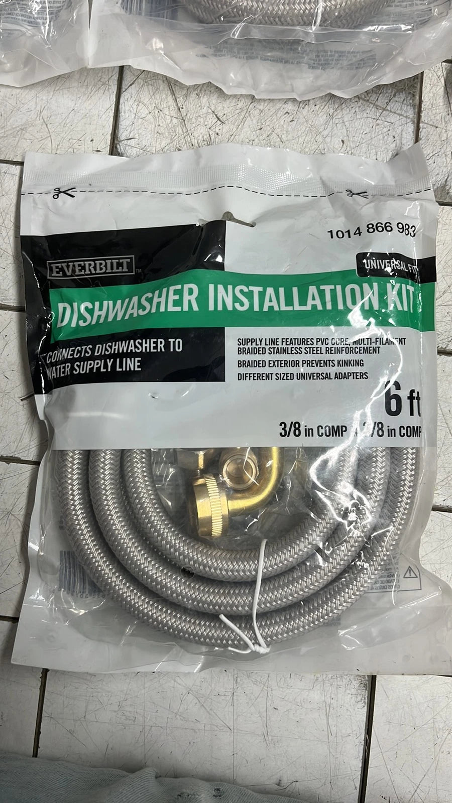 QTY of 4 Everbilt 7228-72-38-6EEB Dishwasher Installation Kit- Universal