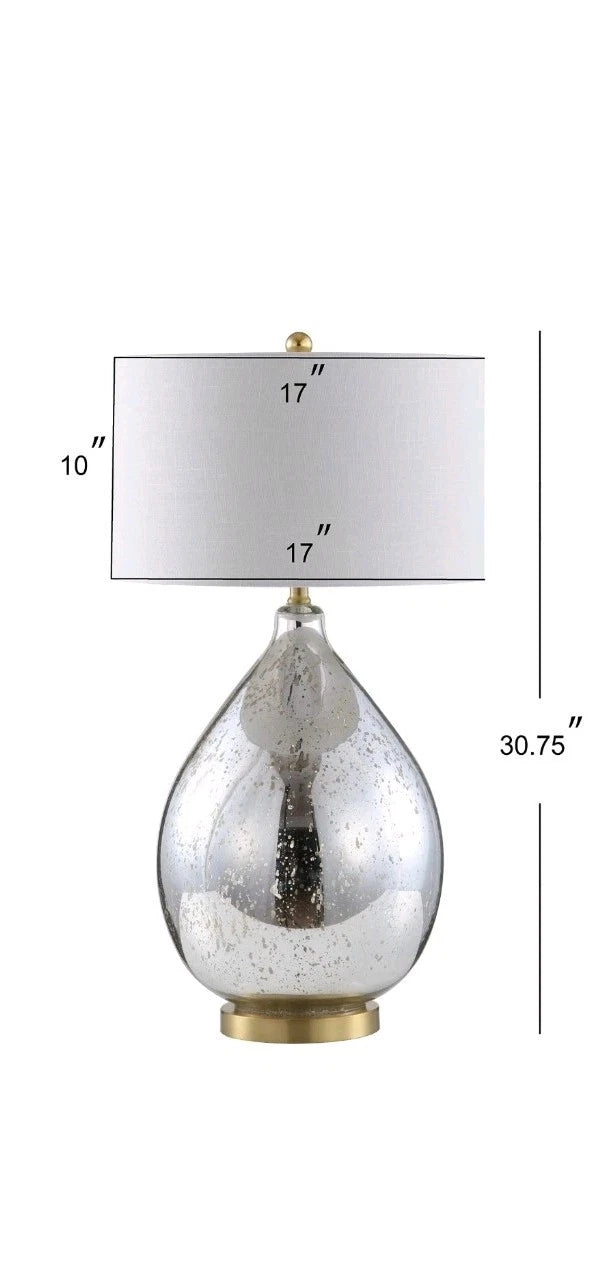 JONATHAN Y JYL1066A Sasha 30.75" Glass/Metal LED Table Lamp Glam Transitional...