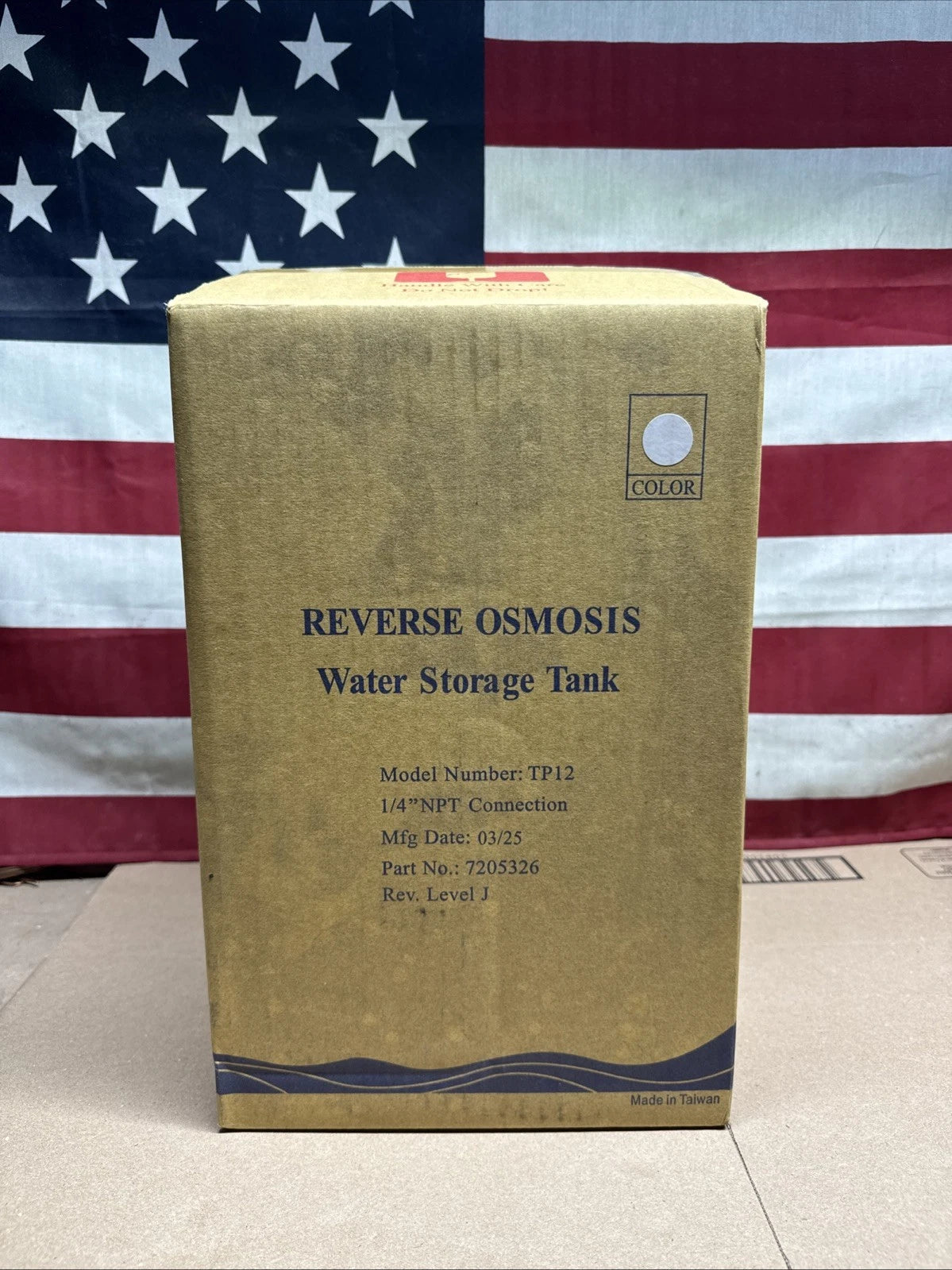 NOB Reverse Osmosis Water Storage Tank TP-12 1/4" NPT Connection 7205326 ,