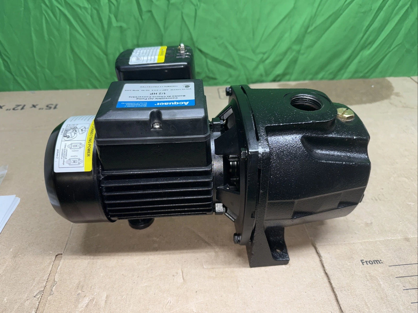 1/2 HP 115/230V Cast Iron Convertible Jet Pump Built-in Thermal Overload Prot..