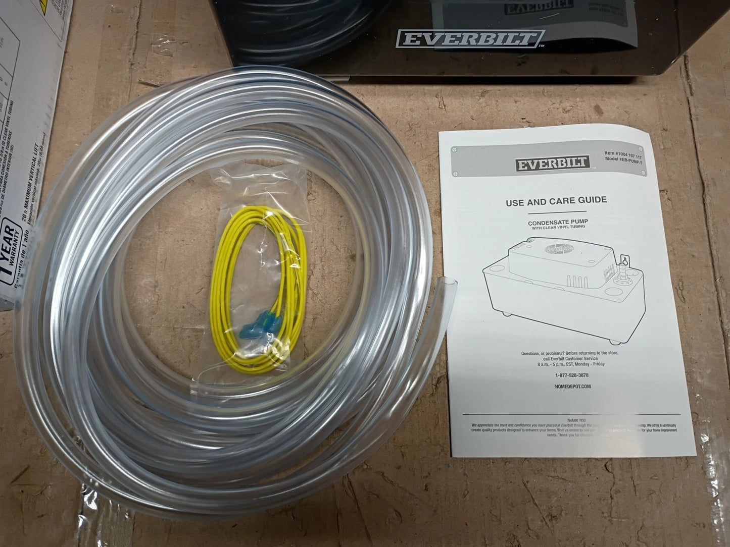 Everbilt EB-PUMP-T 120-Volt Automatic Condensate Pump W/ Hose HVAC Pump OpenBox