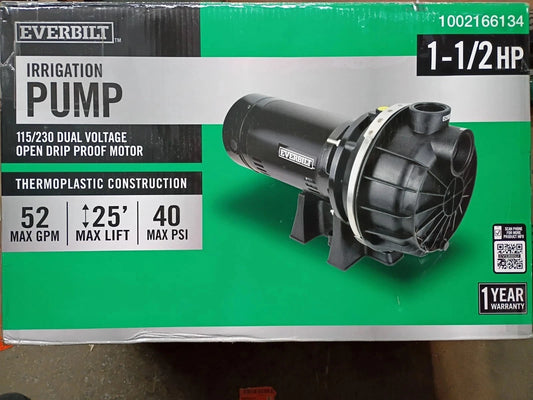 Everbilt Lawn Irrigation Pump Plastic 1.5HP HDLS15P PARTS ONLY