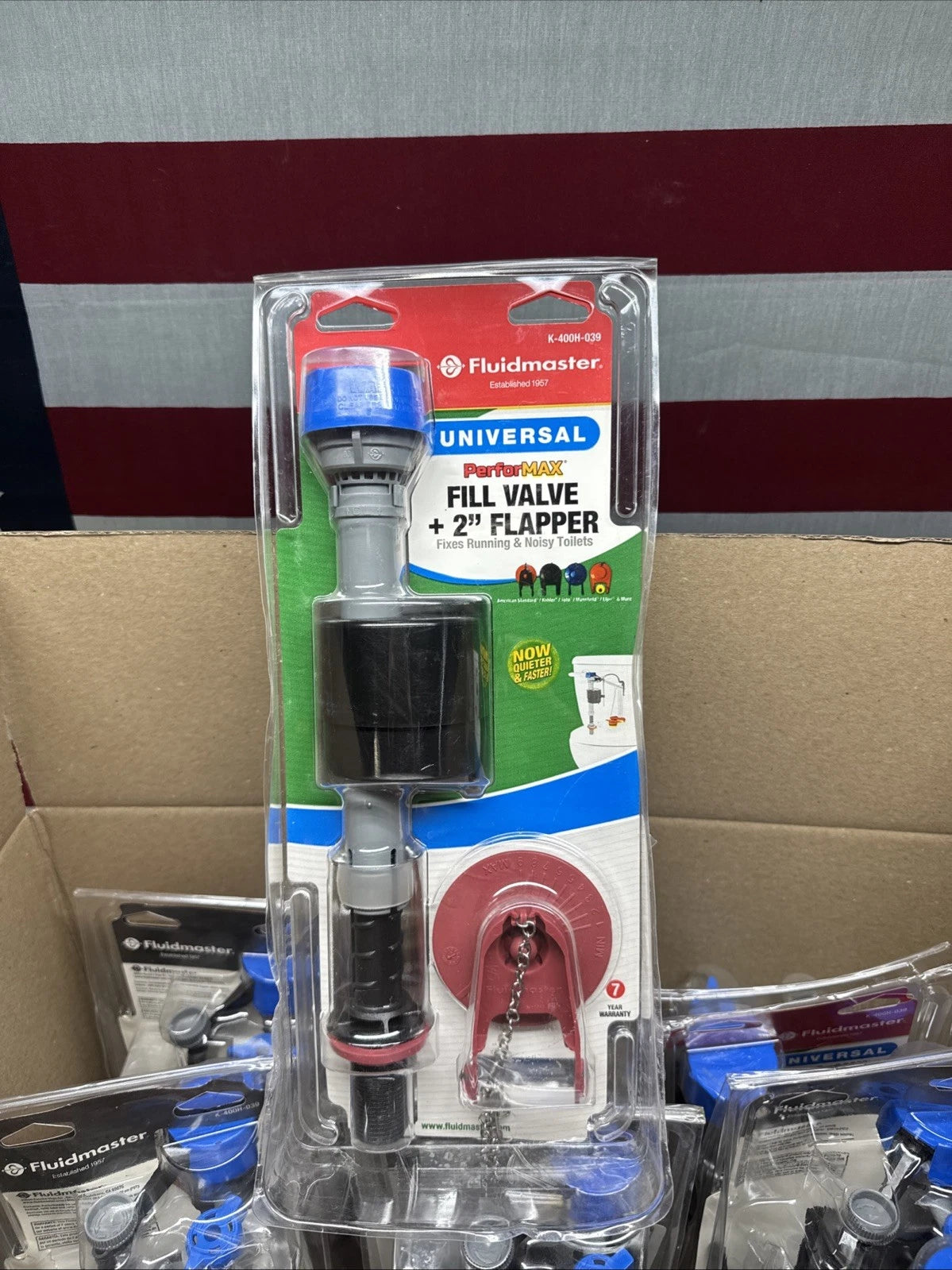 12PK Fluidmaster K-400H-039 Performax Universal Toilet Fill Valve And FlapperKit