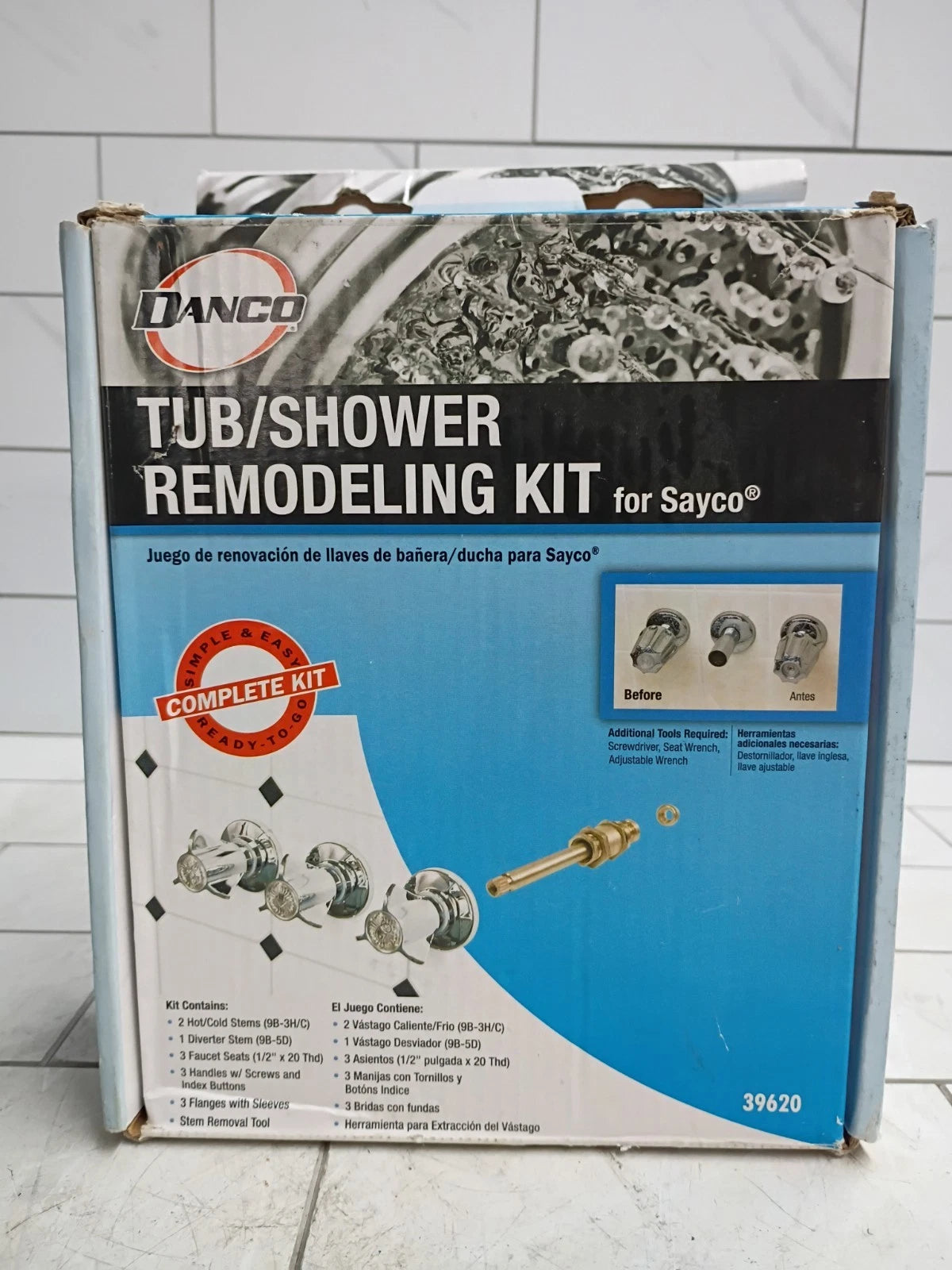 Danco 39620 Tub/Shower 3-Handle Remodeling Trim Kit in Chrome for Sayco Open Box