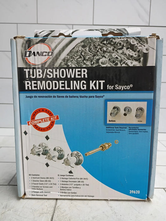 Danco 39620 Tub/Shower 3-Handle Remodeling Trim Kit in Chrome for Sayco Open Box