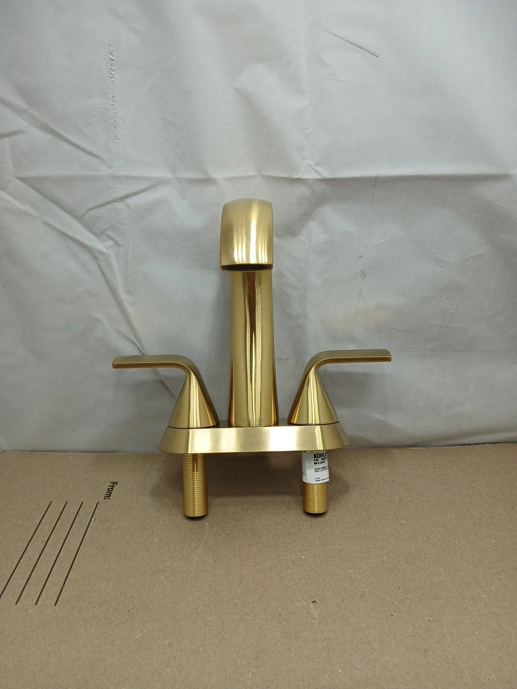 KOHLER R30578-4D-2MBCursiva 4 in. Double Handle Bathroom Faucet Brushed Brass