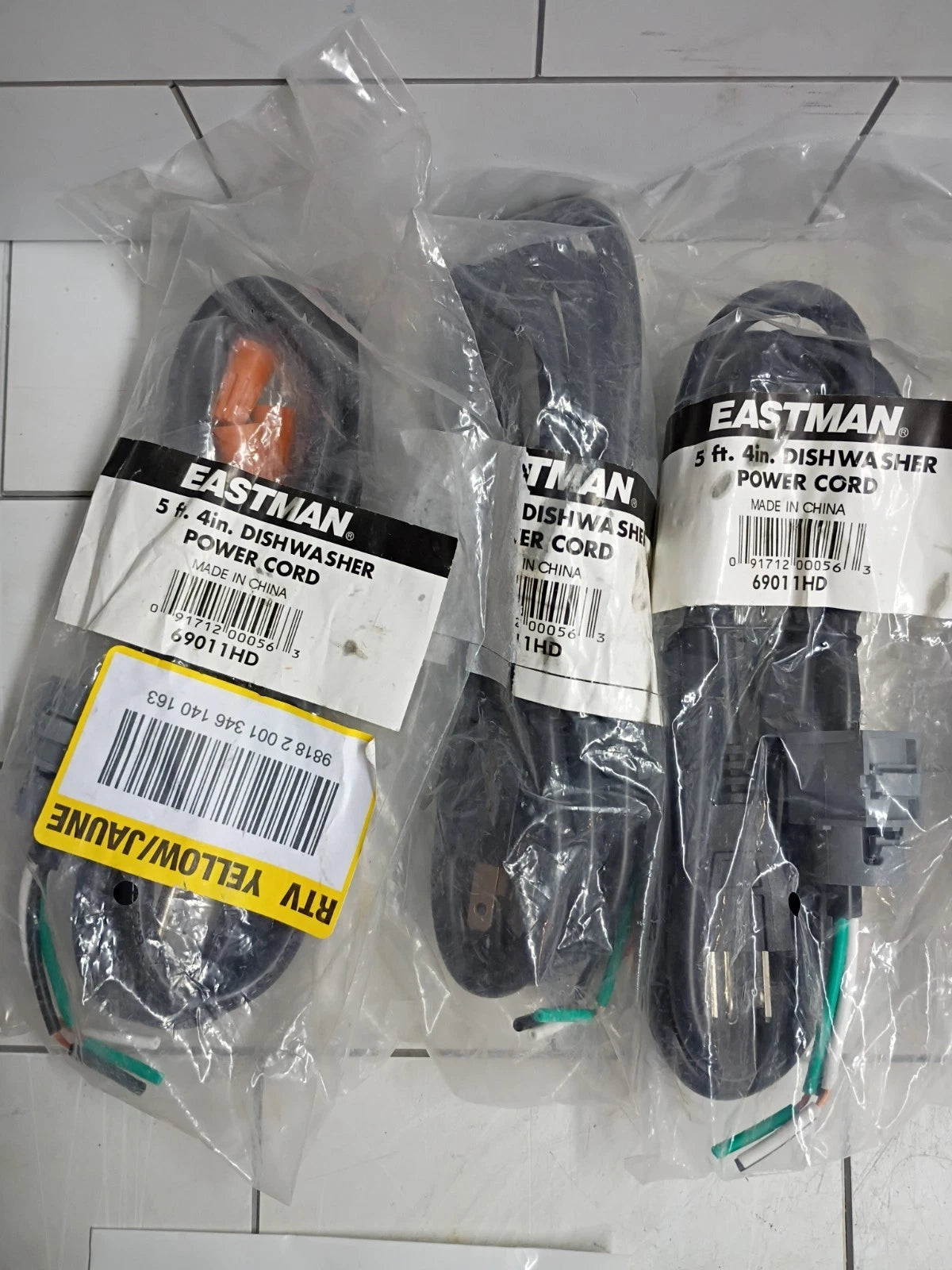 13pk 5 ft 4 Inches Dishwasher Power Cord 3-Wire /13 Amp/16 GA. Open Box, Read