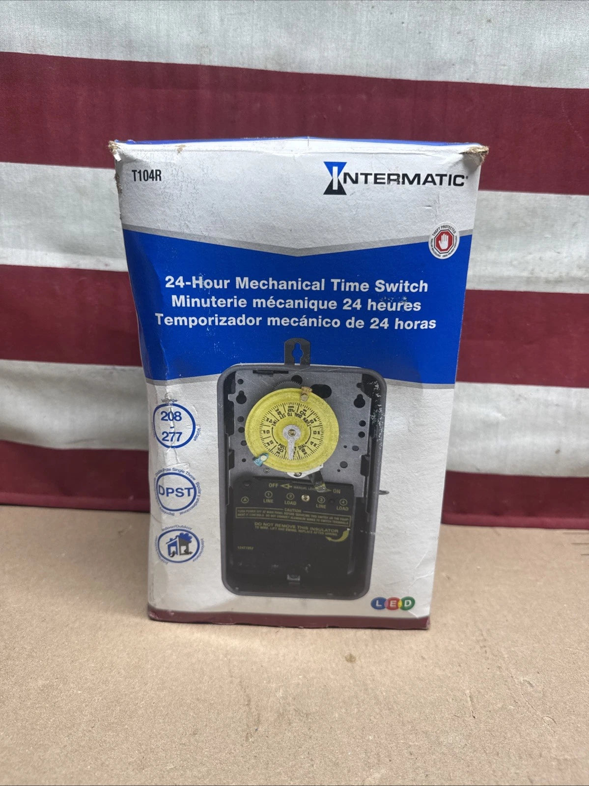 Intermatic T104R 24-Hour Mechanical Time Switch DPST 208/277V