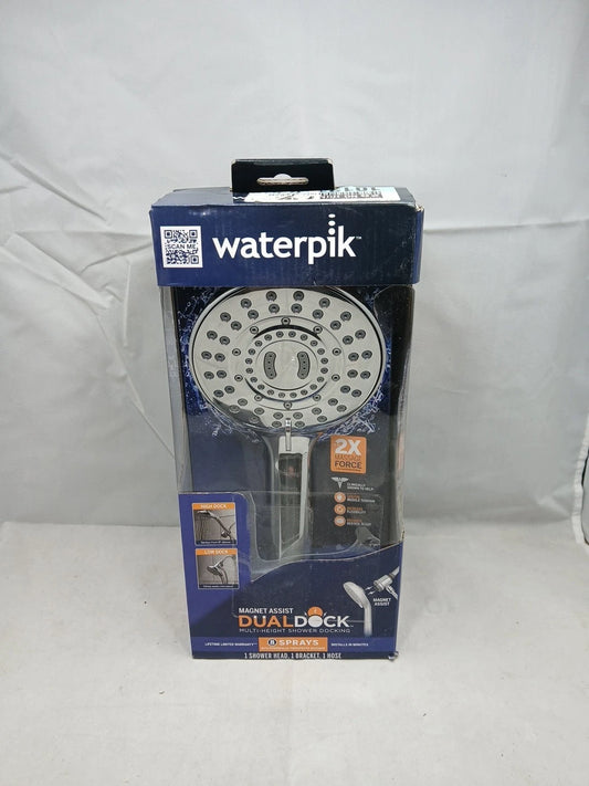 Waterpik 8-Spray Wall Mount Magnet Multi Height Handheld Shower Head 1.8 GPM.
