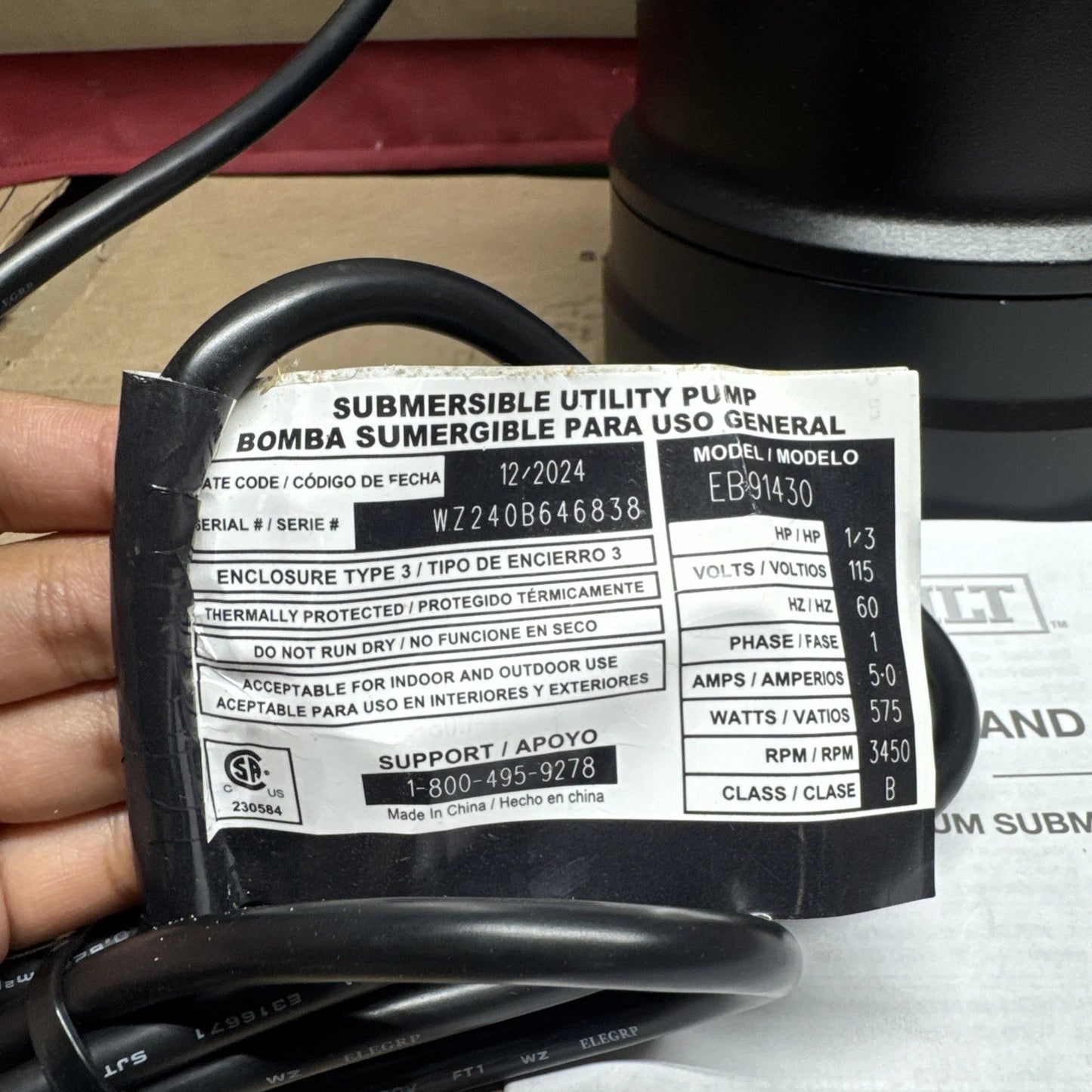 Everbilt 1/3 HP Submersible Aluminum Utility Pump EB91430