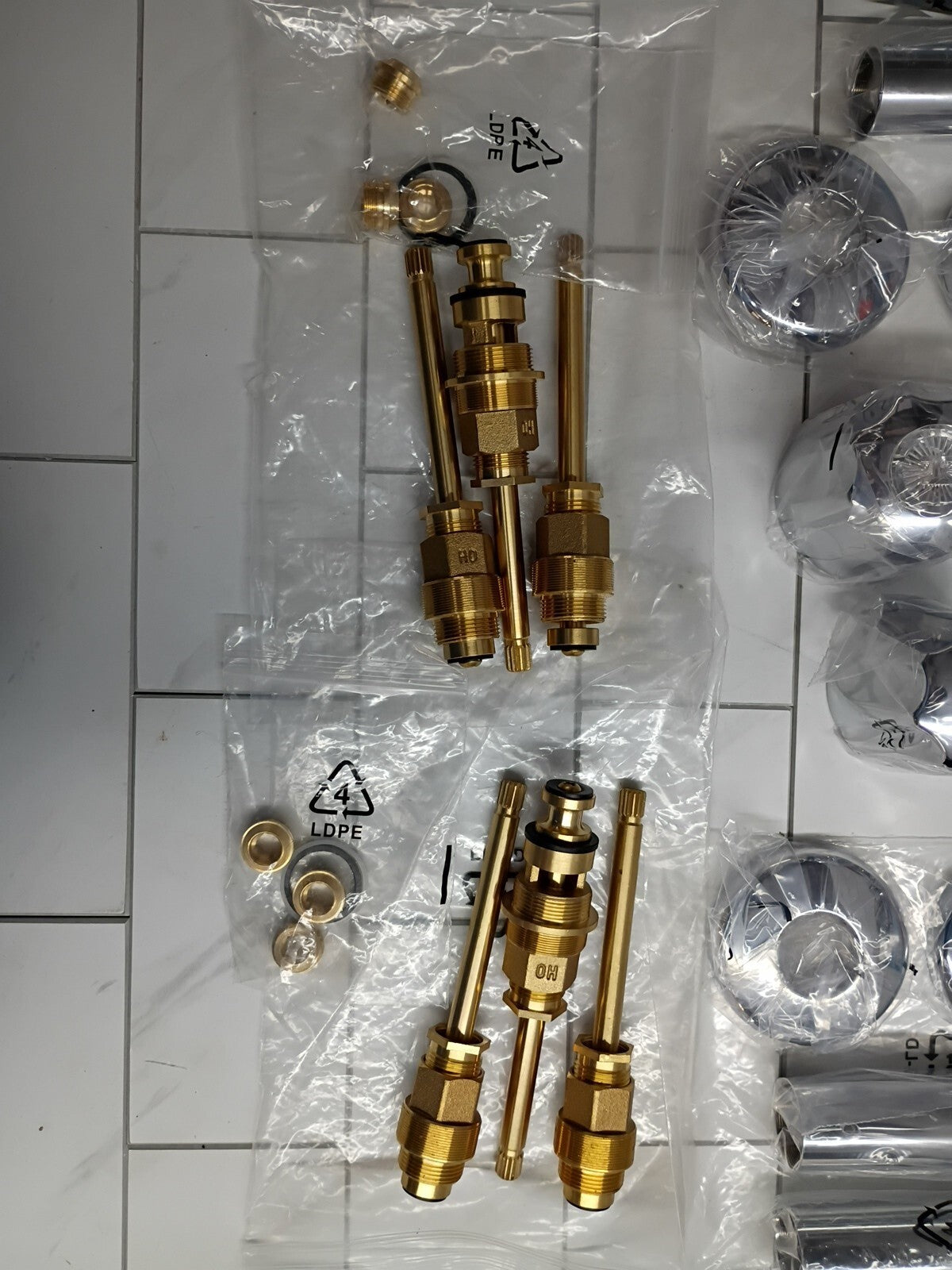 2Pk  DANCO 39617 GERBER 3 HANDLE TUB SHOWER FAUCET REMODEL REBUILD FULL KIT Ob