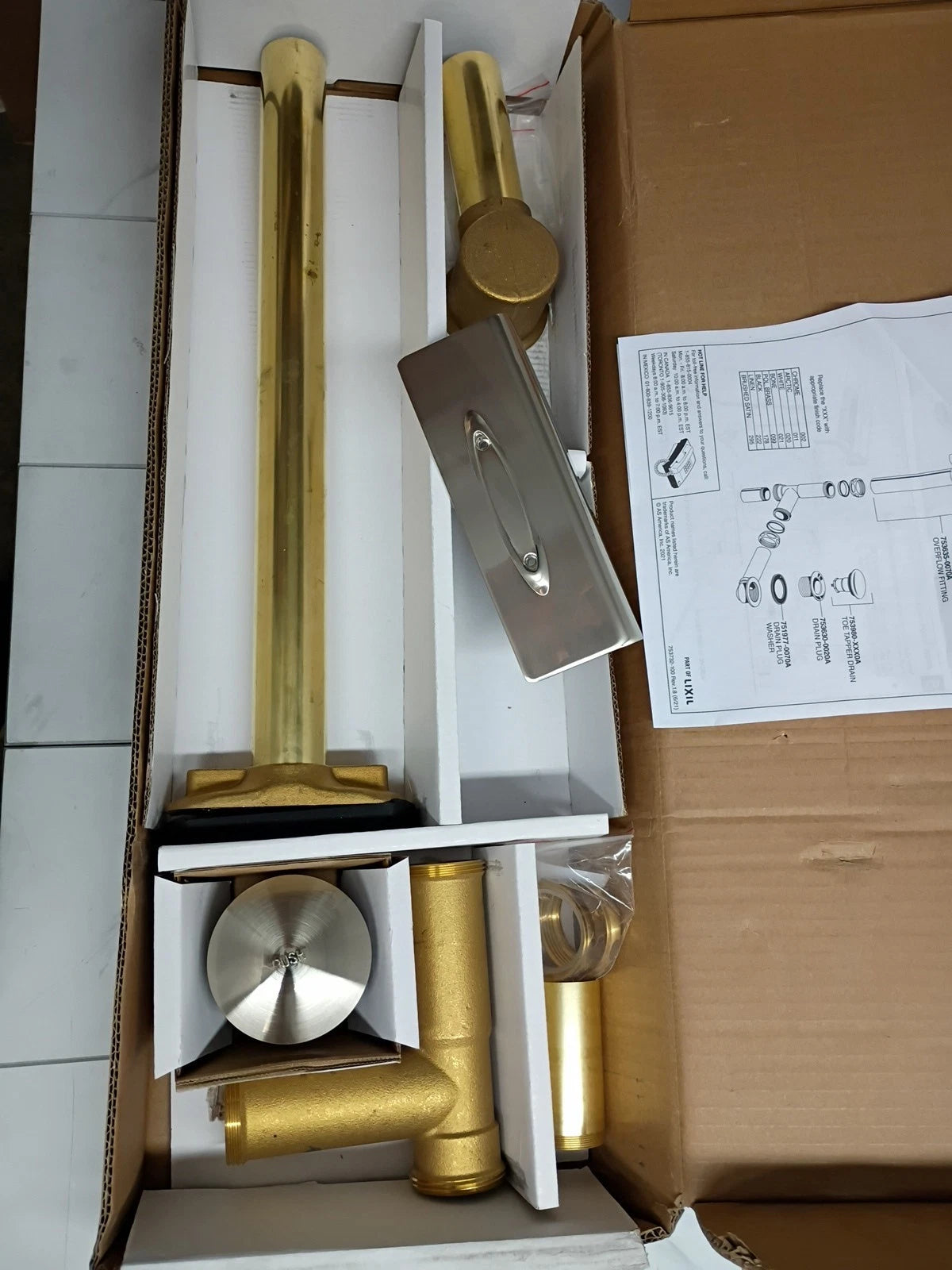 American Standard 1599205.295 1/2" Brass Lift & Turn Drain Open Box Read