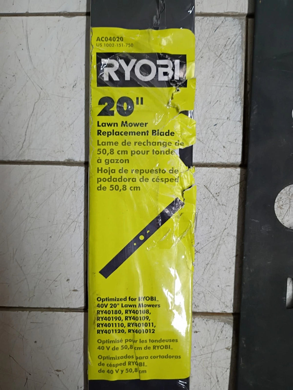 (3 Pack) Ryobi AC04020 20" Lawn Mower Blade OEM Fits 40V Mowers