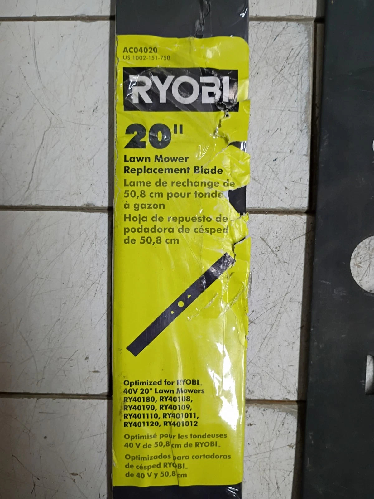 (3 Pack) Ryobi AC04020 20" Lawn Mower Blade OEM Fits 40V Mowers