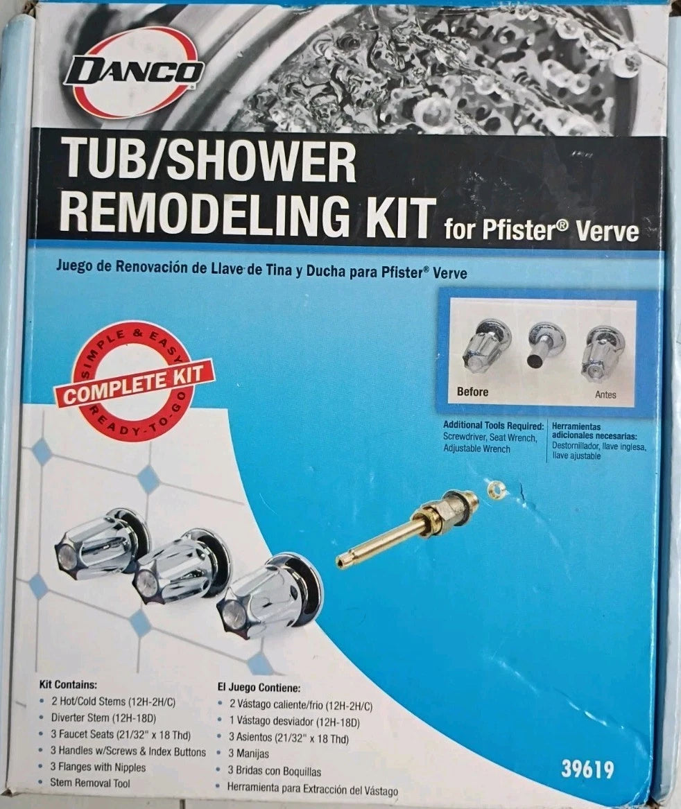 1PK Danco 39619 Tub/Shower Remodeling Kit for Pfister Verve CHROME: Open Box